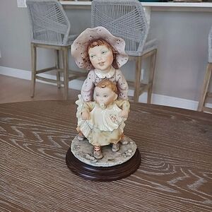 Giuseppe Armani / Capodimonte Porcelain Figurine – Girl & Baby with Pacifier